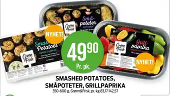 Kiwi Smashed potatoes, småpoteter, grillpaprika tilbud