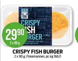 Kiwi FISKEMANNEN Crispy fish burger tilbud