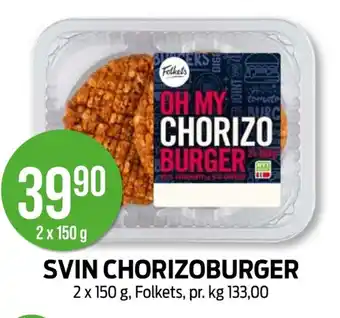 Kiwi FOLKETS Svin chorizoburger tilbud