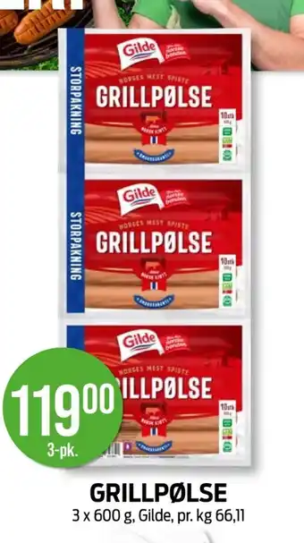 Kiwi GILDE Grillpølse tilbud