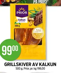 Kiwi PRIOR Grillskiver av kalkun tilbud