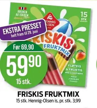 Kiwi HENNIG OLSEN Friskis fruktmix tilbud