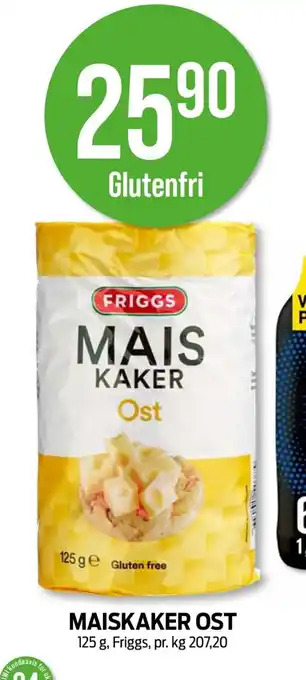 Kiwi FRIGGS Maiskaker ost tilbud