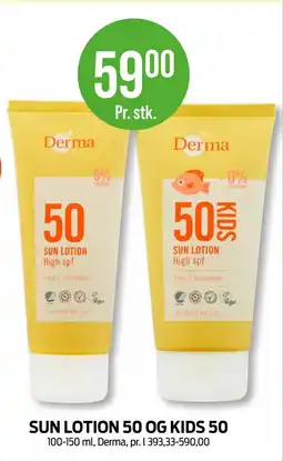 Kiwi DERMA Sun lotion 50 og kids 50 tilbud