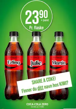 Kiwi Coca-cola zero tilbud