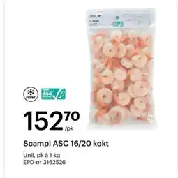 Storcash Scampi ASC 16/20 kokt tilbud