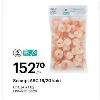 Storcash Scampi ASC 16/20 kokt tilbud