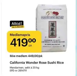 Storcash California Wonder Rose Sushi Rice tilbud