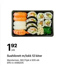 Storcash Sushibrett m/lokk 12 biter tilbud
