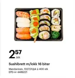 Storcash Sushibrett m/lokk 16 biter tilbud