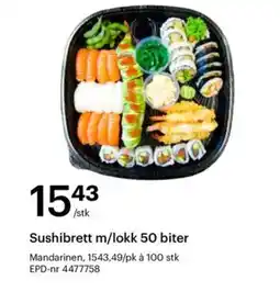 Storcash Sushibrett m/lokk 50 biter tilbud