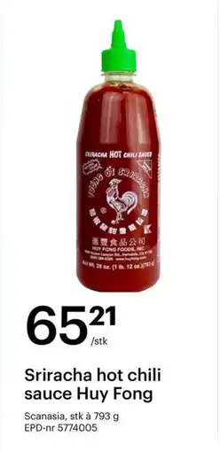 Storcash Sriracha hot chili sauce Huy Fong tilbud