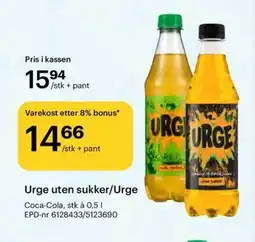 Storcash Urge uten sukker/Urge tilbud