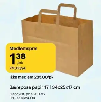 Storcash Bærepose papir tilbud