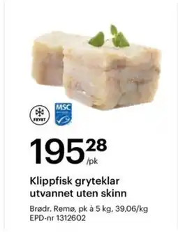 Storcash Klippfisk gryteklar utvannet uten skinn tilbud