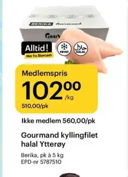 Storcash Gourmand kyllingfilet halal Ytterøy tilbud