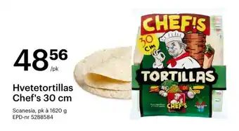 Storcash Hvetetortillas Chef's 30 cm tilbud