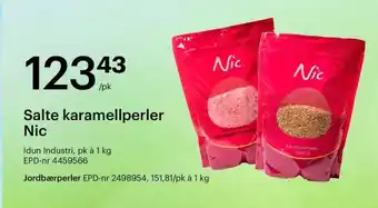 Storcash Salte karamellperler Nic tilbud