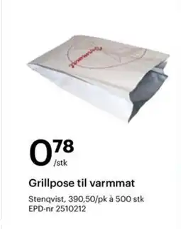 Storcash Grillpose til varmmat tilbud