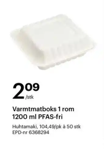 Storcash Varmtmatboks 1 rom 1200 ml PFAS-fri tilbud
