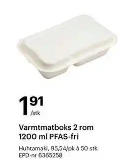 Storcash Varmtmatboks 2 rom 1200 ml PFAS-fri tilbud