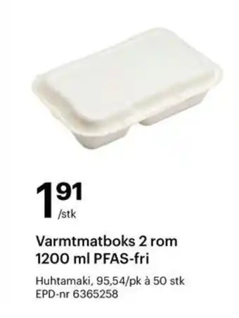 Storcash Varmtmatboks 2 rom 1200 ml PFAS-fri tilbud
