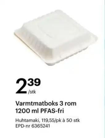 Storcash Varmtmatboks 3 rom 1200 ml PFAS-fri tilbud