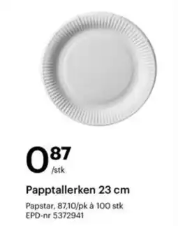 Storcash Papptallerken 23 cm tilbud