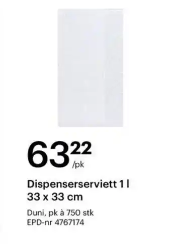 Storcash Dispenserserviett 1 | tilbud