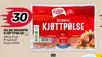 Matkroken GILDE skinnfri kjøttpølse tilbud
