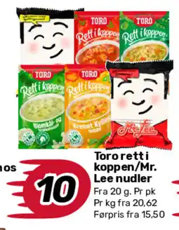 Matkroken Toro retti koppen/Mr. Lee nudler tilbud
