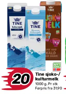 Matkroken Tine sjoko-/ kulturmelk tilbud