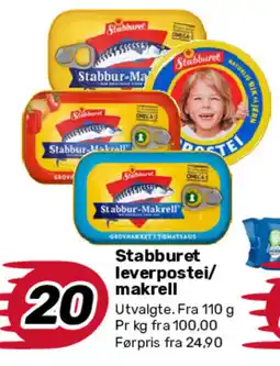Matkroken Stabburet leverpostei/ makrell tilbud