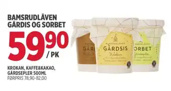 Jacobs BAMSRUDLÅVEN GÅRDIS OG SORBET tilbud