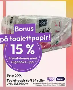 Gigaboks Toalettpapir soft 64 ruller tilbud