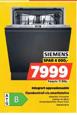 POWER Integrert oppvaskmaskin tilbud