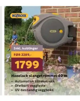 Megaflis HOZELOCK Hozelock slangetrommel 40 m tilbud