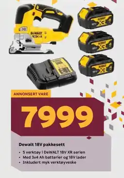 Megaflis Dewalt 18V pakkesett tilbud