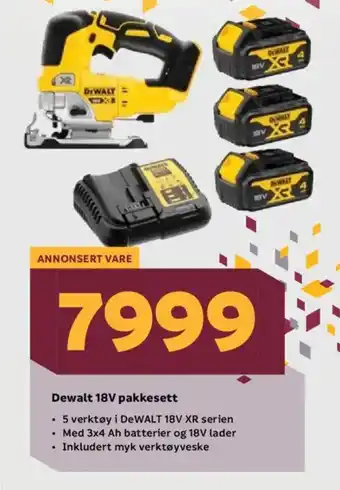 Megaflis Dewalt 18V pakkesett tilbud