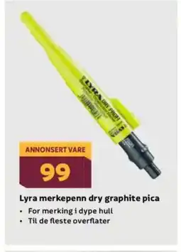 Megaflis Lyra merkepenn dry graphite pica tilbud