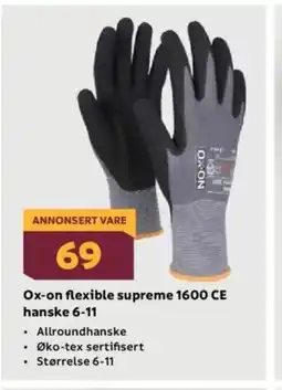 Megaflis Ox-on flexible supreme 1600 CE hanske 6-11 tilbud
