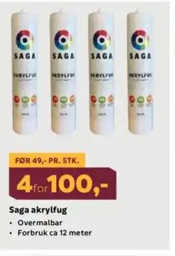 Megaflis Saga akrylfug tilbud