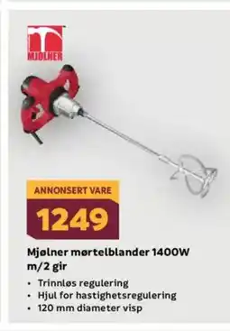 Megaflis Mjølner mørtelblander 1400W m/2 gir tilbud