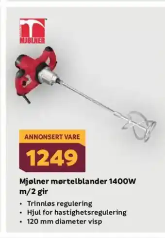 Megaflis Mjølner mørtelblander 1400W m/2 gir tilbud