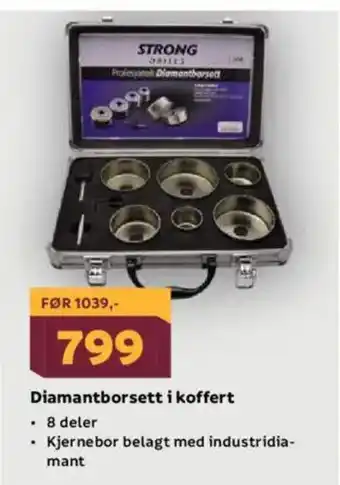 Megaflis Diamantborsett i koffert tilbud