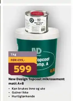 Megaflis New Design Topcoat mikrosement matt A+B tilbud