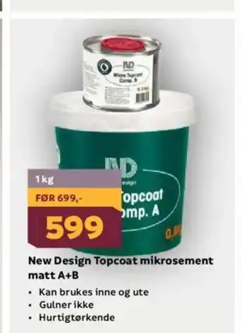 Megaflis New Design Topcoat mikrosement matt A+B tilbud