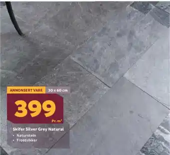 Megaflis Skifer Silver Grey Natural tilbud