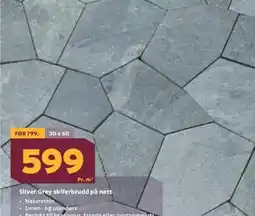 Megaflis Silver Grey skiferbrudd på nett tilbud