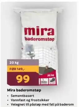 Megaflis Mira baderomstøp tilbud